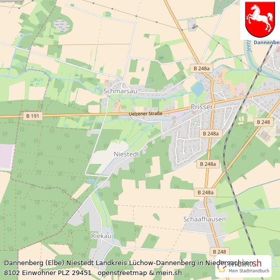 Dannenberg (Elbe) Niestedt  Lageplan